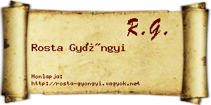 Rosta Gyöngyi névjegykártya