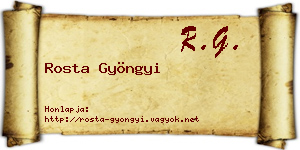 Rosta Gyöngyi névjegykártya